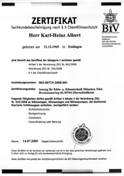Zertifikat Bundesinnungsverband des deutschen Kälteanlagenbauer Handwerks
